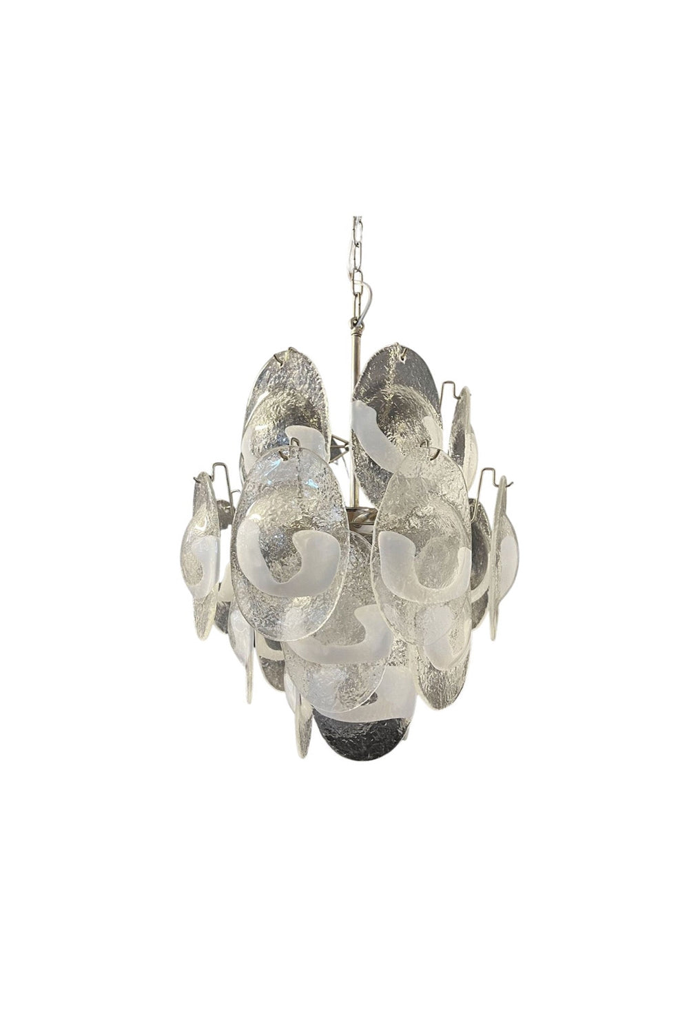 Murano White Shell Glass Chandelier
