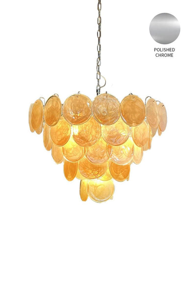 Gold Glass High Quality Murano Iridescent Chandelier