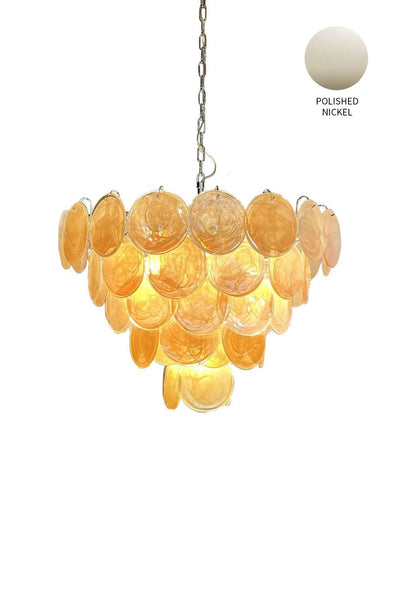 Gold Glass High Quality Murano Iridescent Chandelier