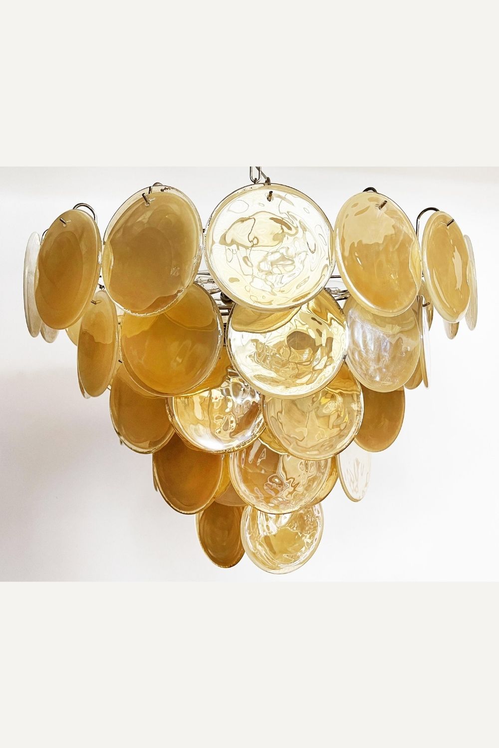 Gold Glass High Quality Murano Iridescent Chandelier