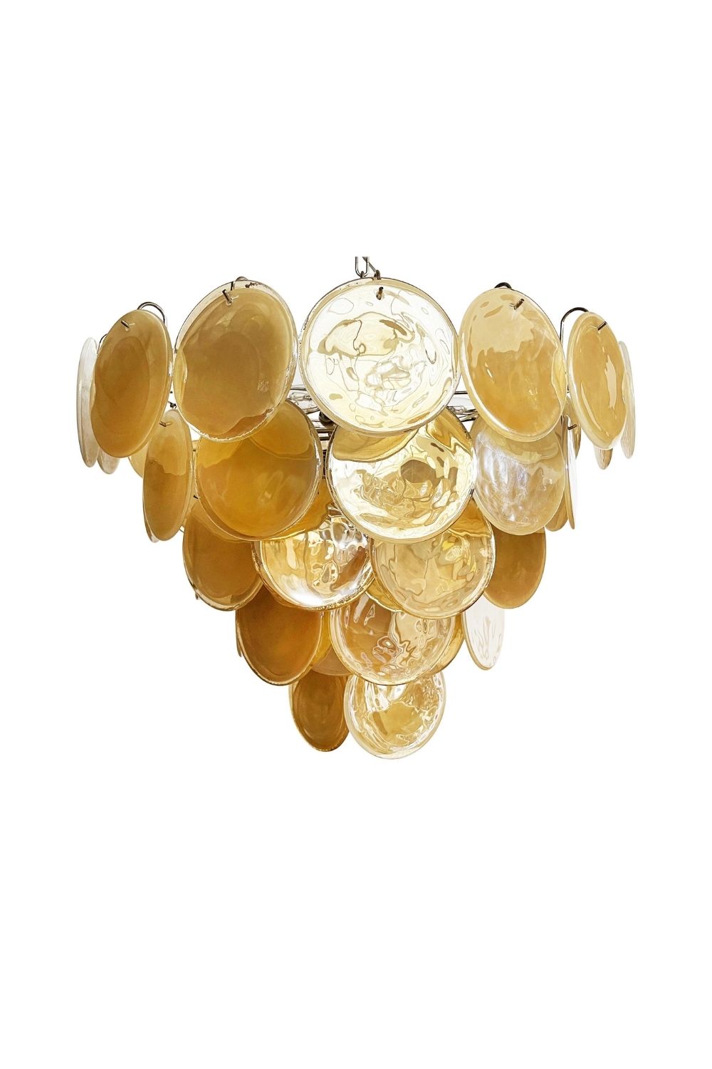 Gold Glass High Quality Murano Iridescent Chandelier