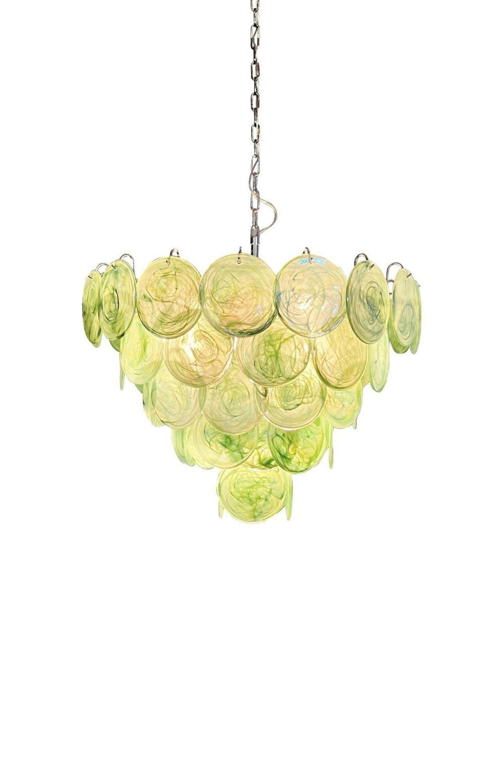 Green Glass High Quality Murano Iridescent Chandelier