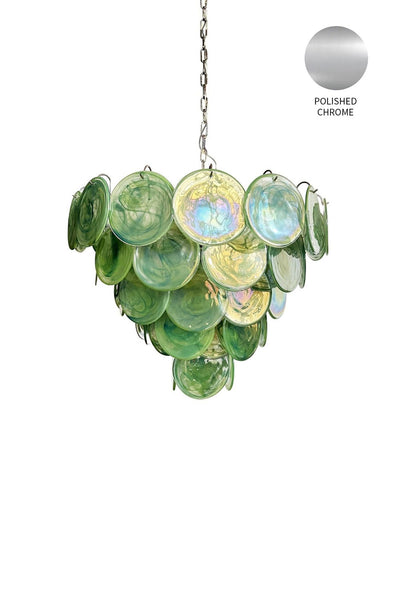 Green Glass High Quality Murano Iridescent Chandelier