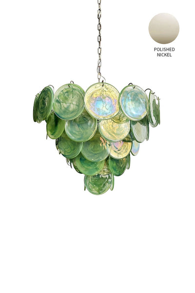 Green Glass High Quality Murano Iridescent Chandelier