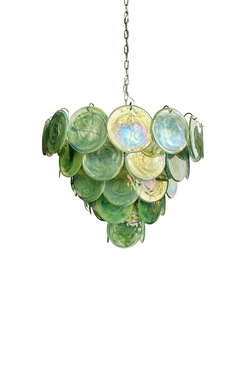 Green Glass High Quality Murano Iridescent Chandelier