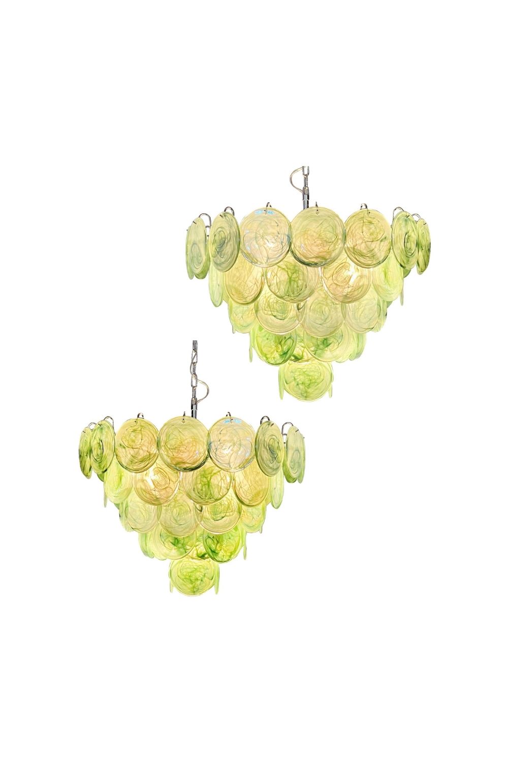 Green Glass High Quality Murano Iridescent Chandelier