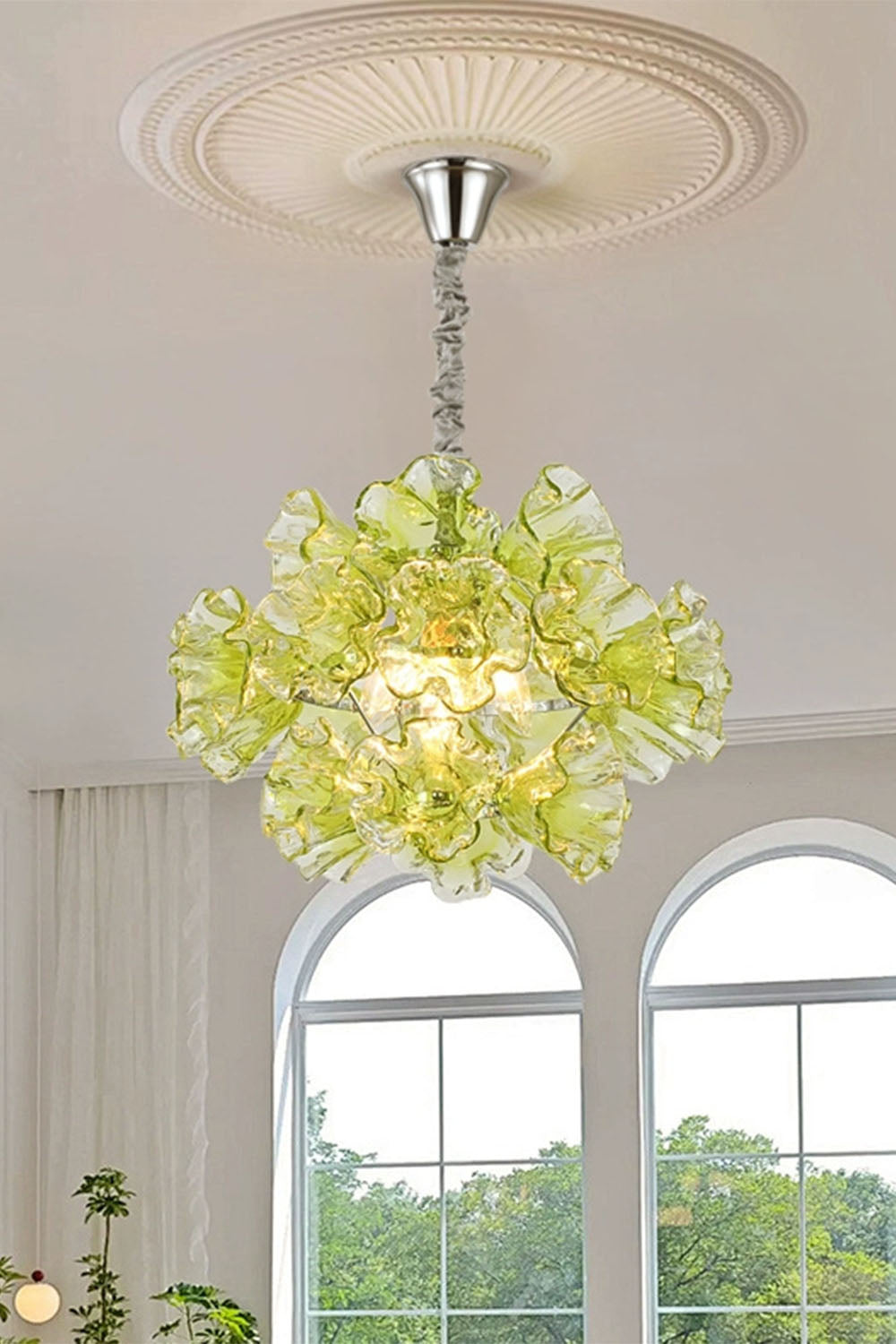 Murano flower-shaped Glass Chandelier