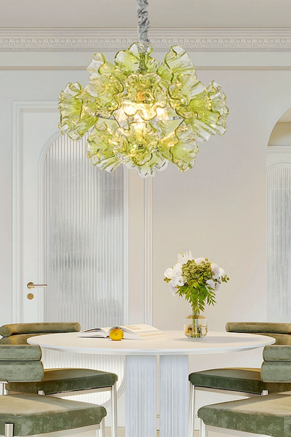 Murano flower-shaped Glass Chandelier