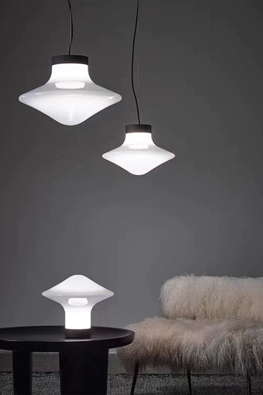 Mushroom Glass Pendant Light