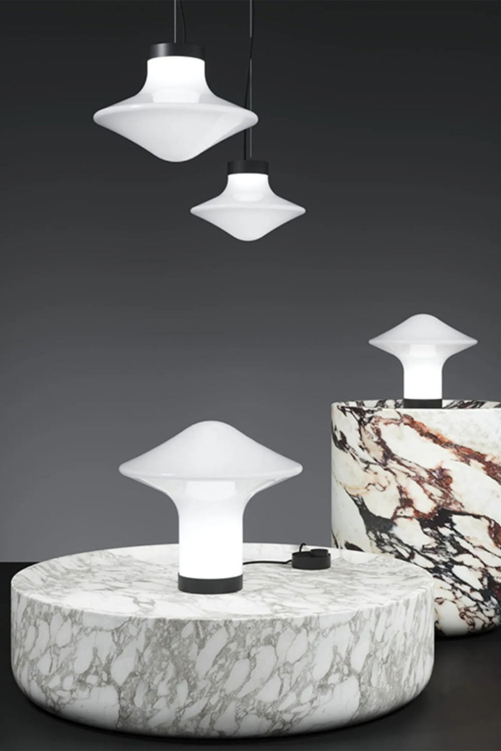 Mushroom Glass Pendant Light