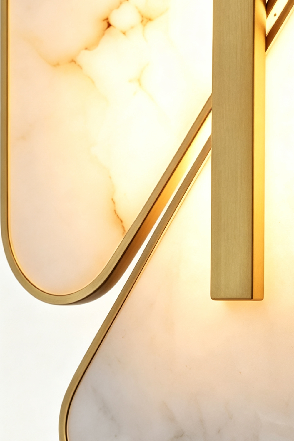 Nerine Overlapping Alabaster Wall Lamp detail featuring elegant alabaster and sleek metal accents.