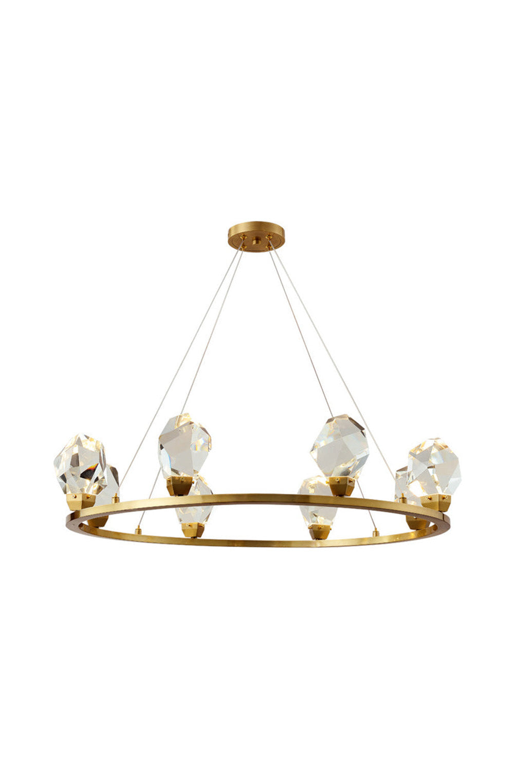 Brass Nicole Crystal Crown De Chandelier