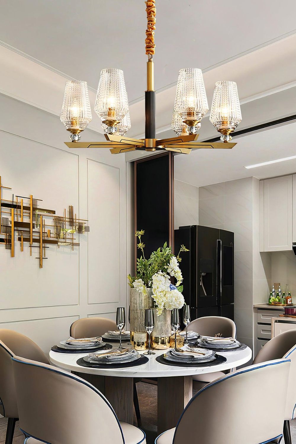 Orrefors Brass Chandelier - SamuLighting