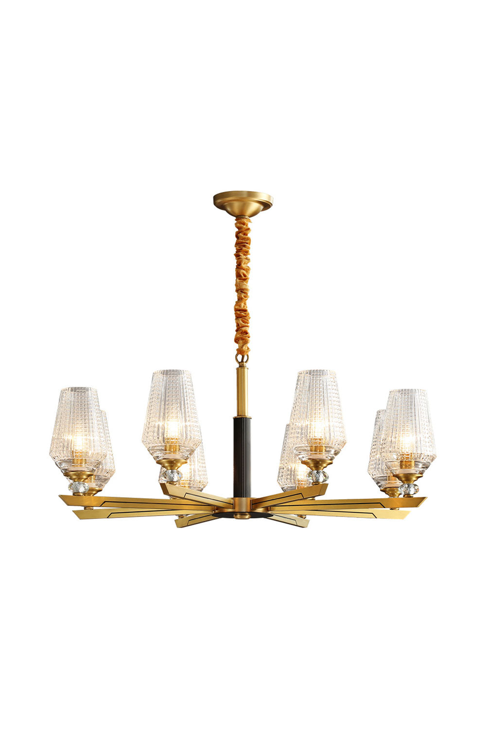 Orrefors Brass Chandelier - SamuLighting