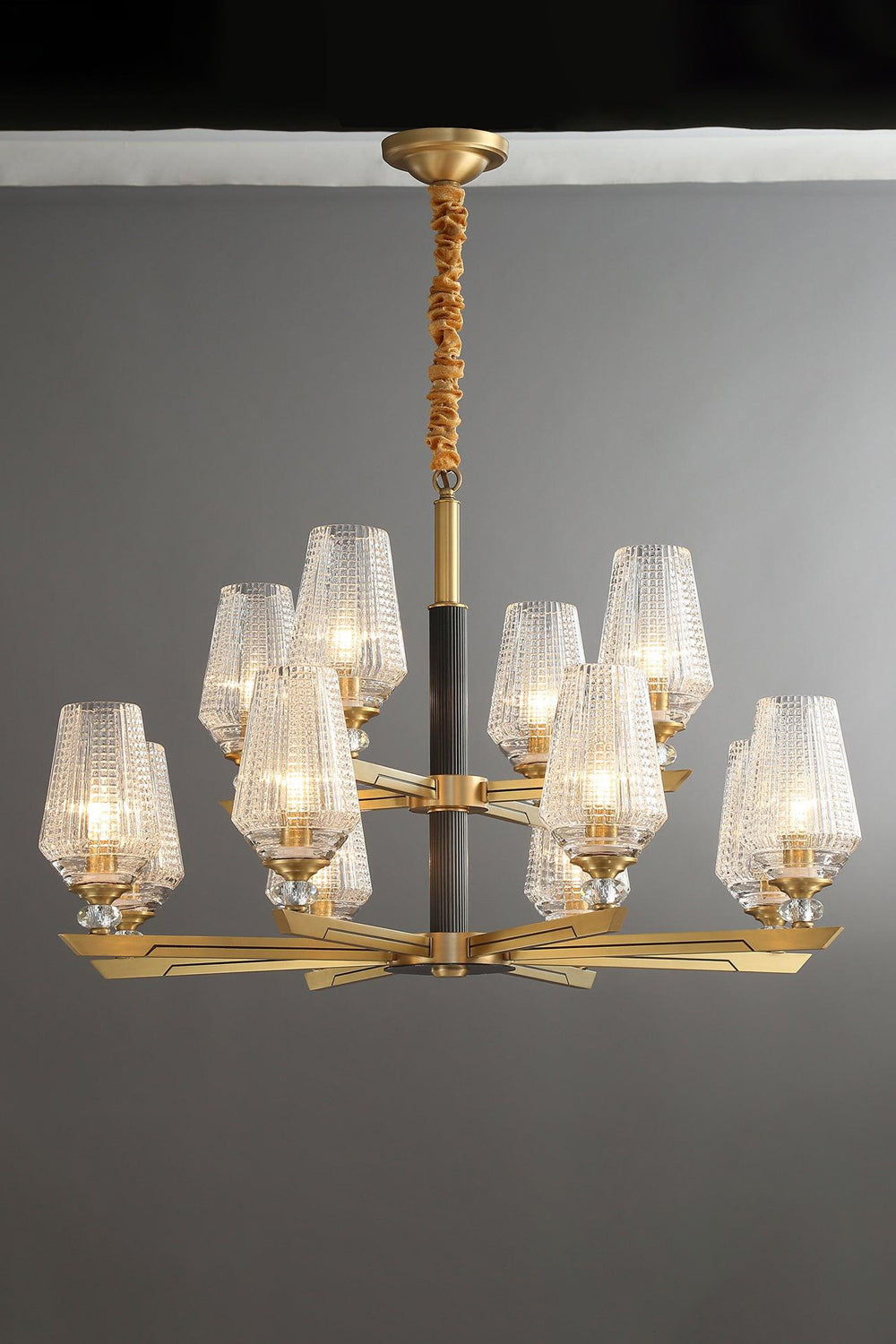 Orrefors Brass Chandelier - SamuLighting