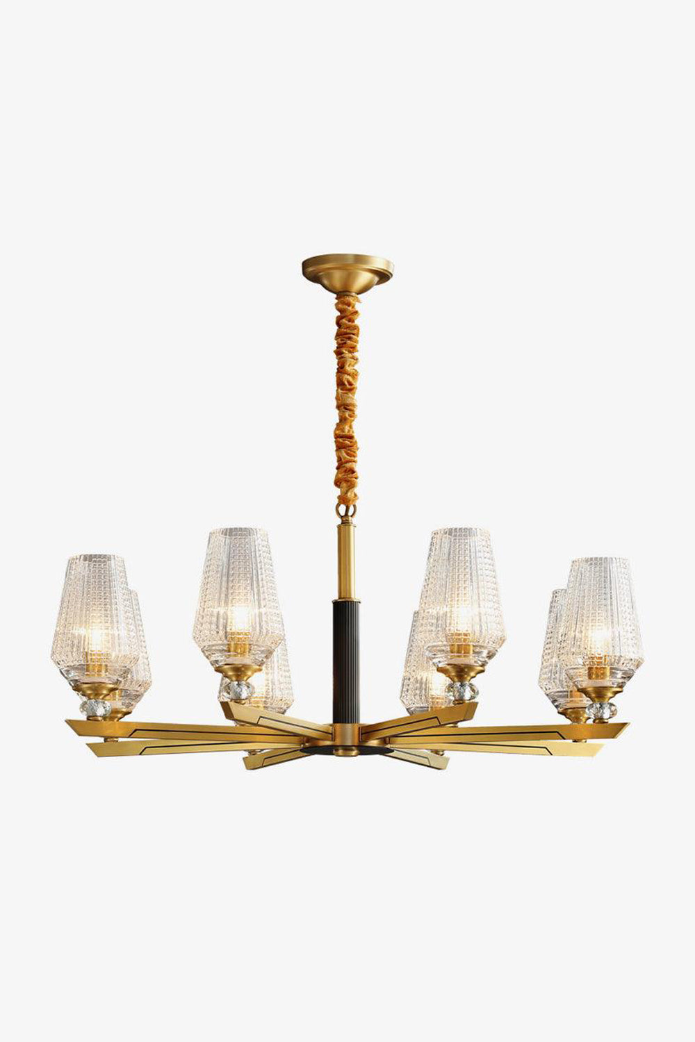 Orrefors Brass Chandelier - SamuLighting