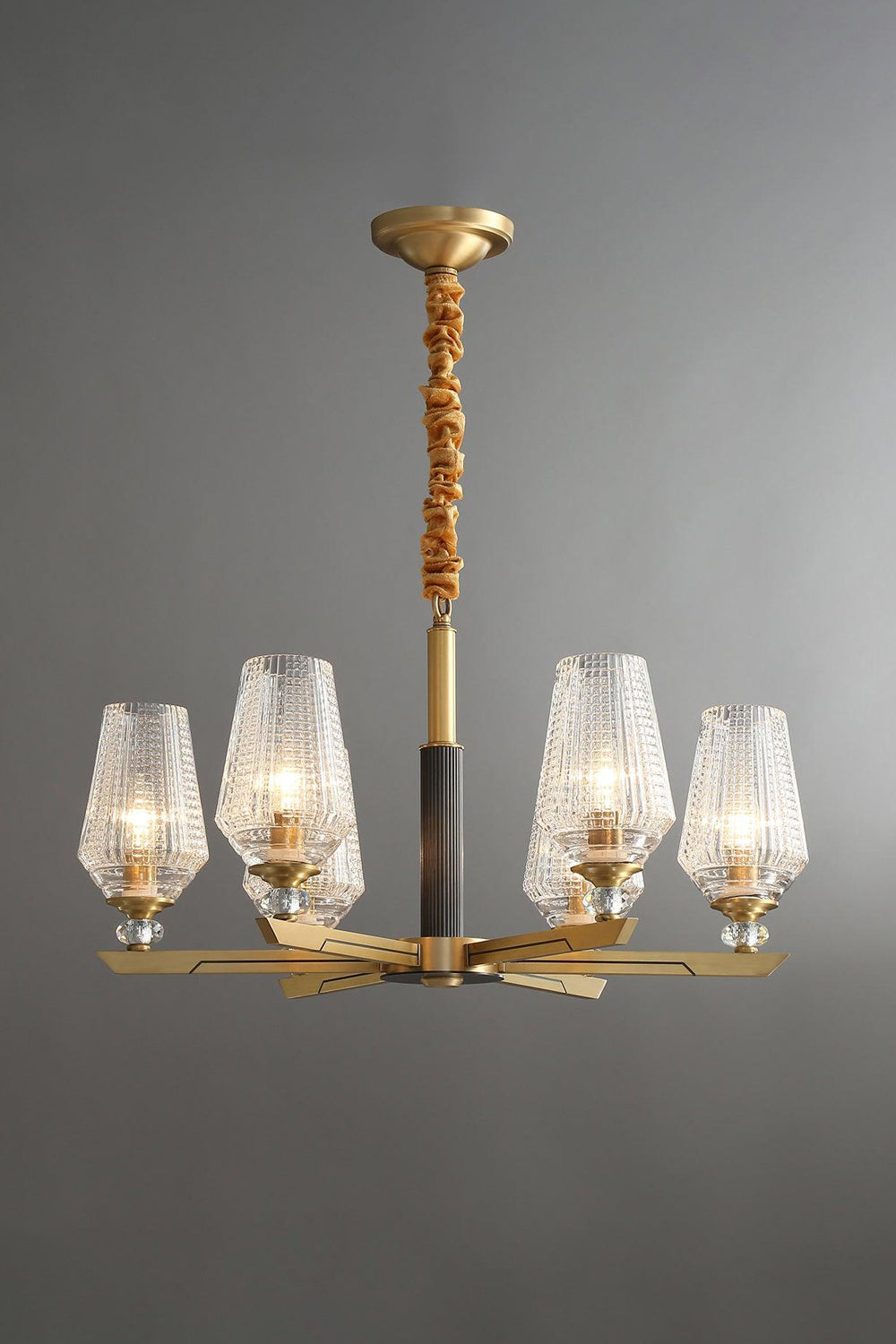 Orrefors Brass Chandelier - SamuLighting