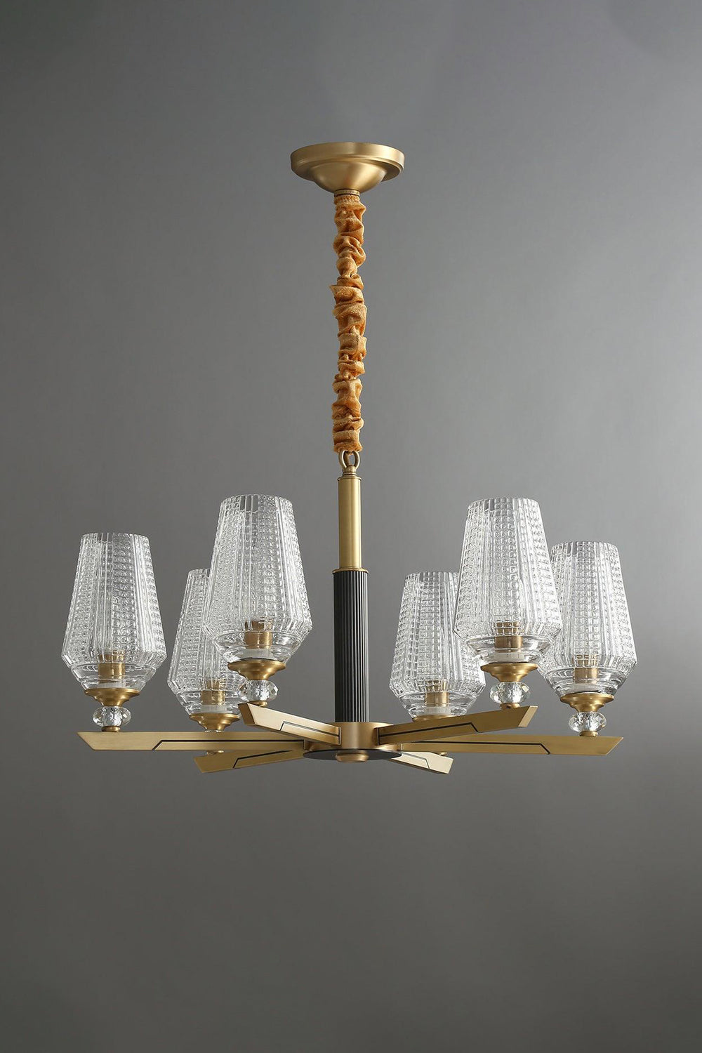 Orrefors Brass Chandelier - SamuLighting