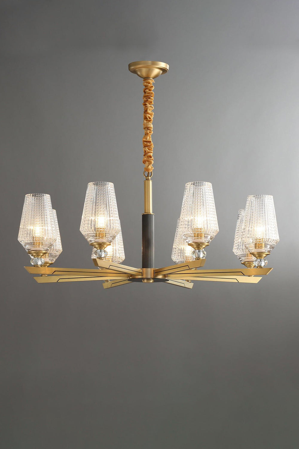 Orrefors Brass Chandelier - SamuLighting