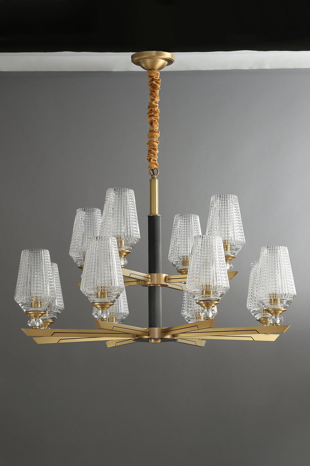 Orrefors Brass Chandelier - SamuLighting