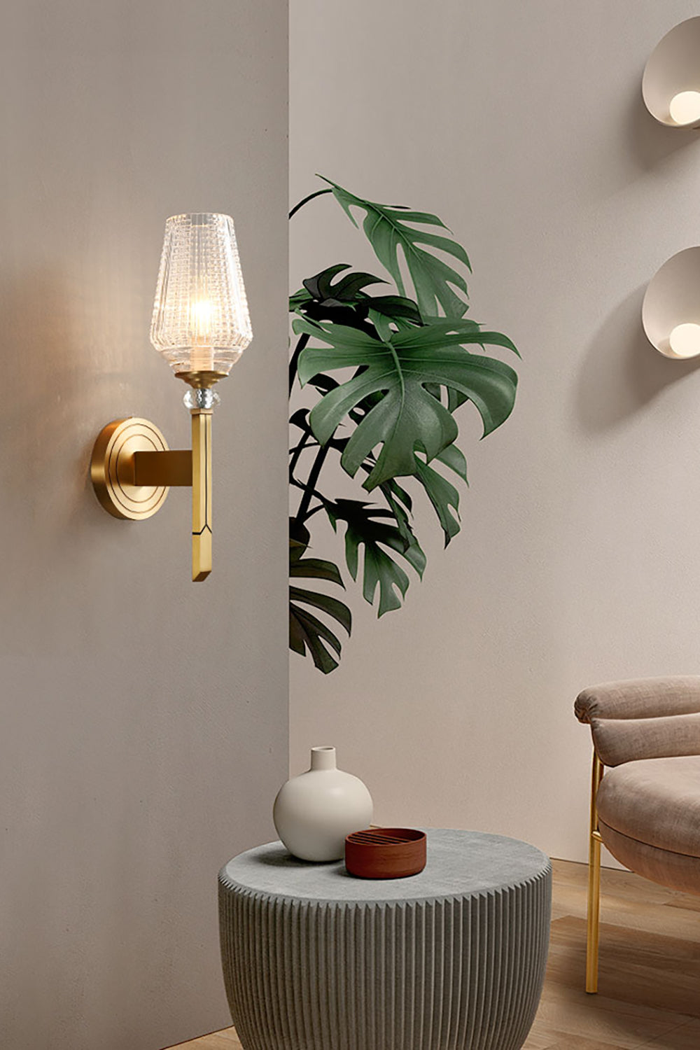 Orrefors Brass Wall Lamp - SamuLighting