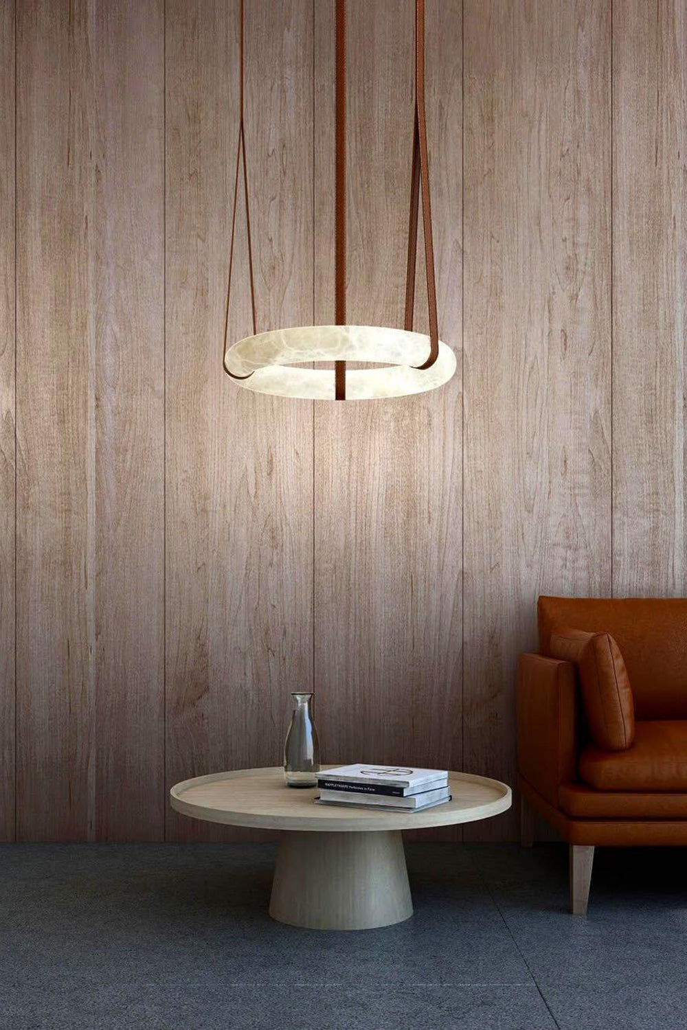 Alabaster round Pendant Light