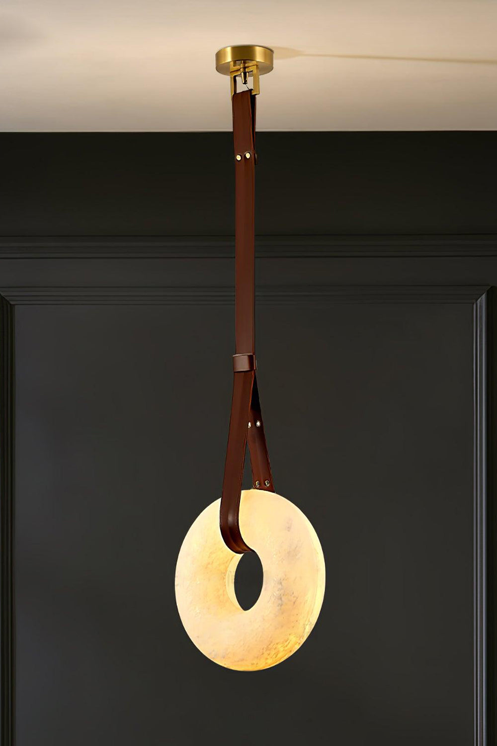 Alabaster round Pendant Light