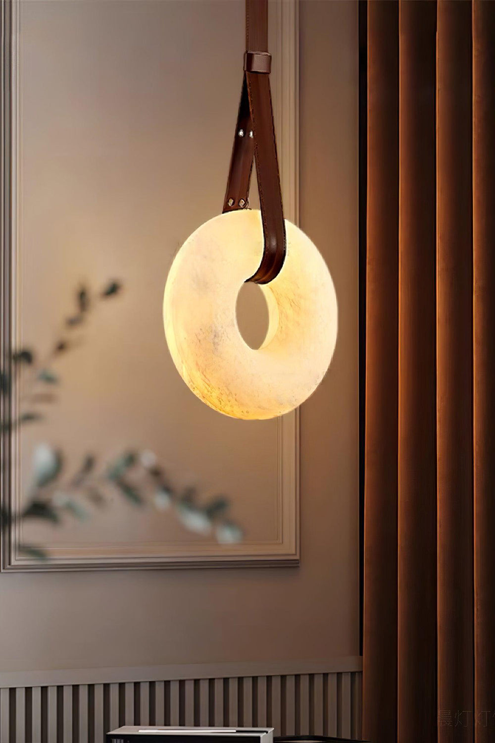 Alabaster round Pendant Light