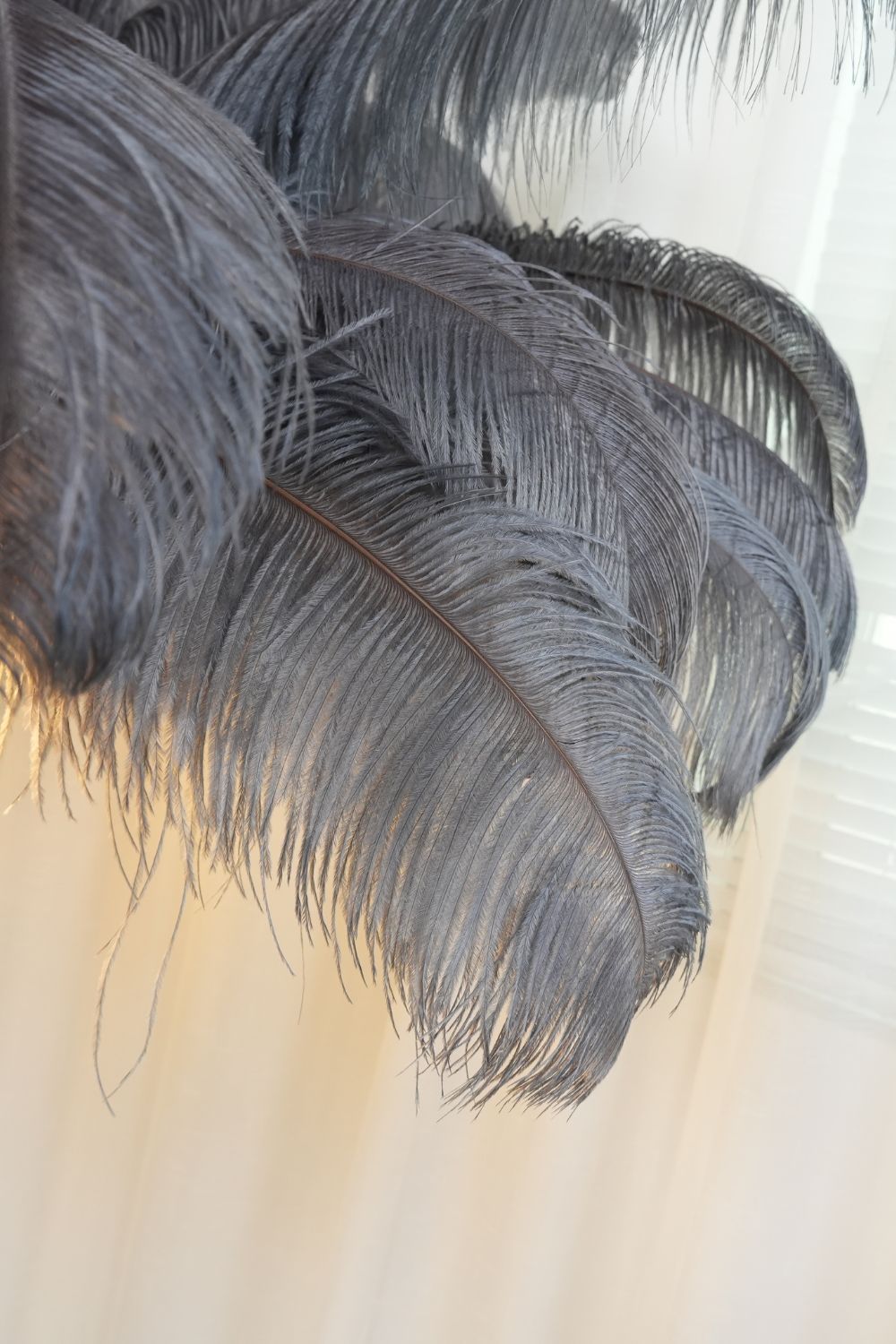 Brass Ostrich Feather Floor Lamp