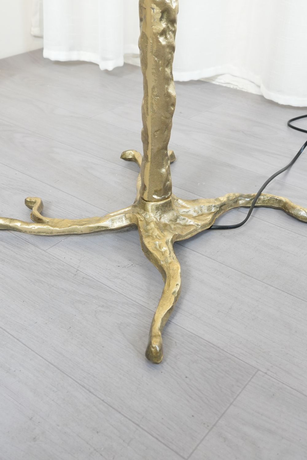 Brass Ostrich Feather Floor Lamp