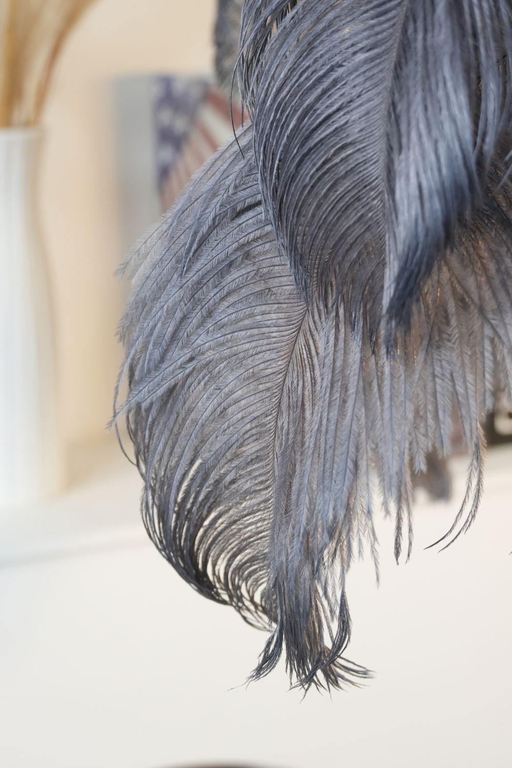 Brass Ostrich Feather Floor Lamp