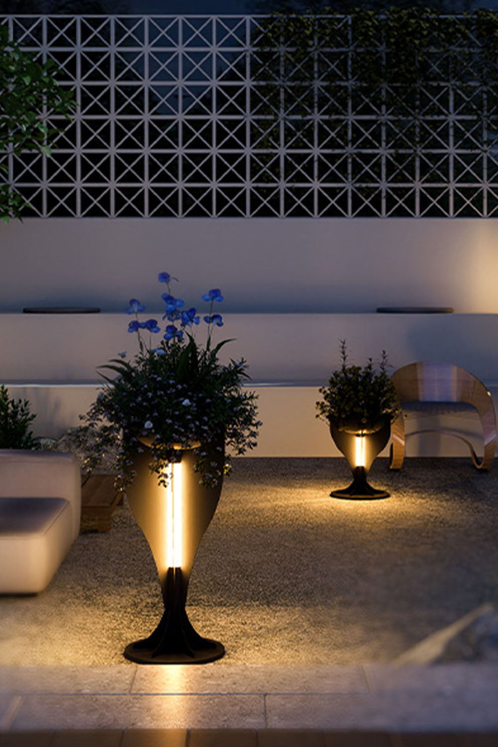 Outdoor Flower Stand Lamp