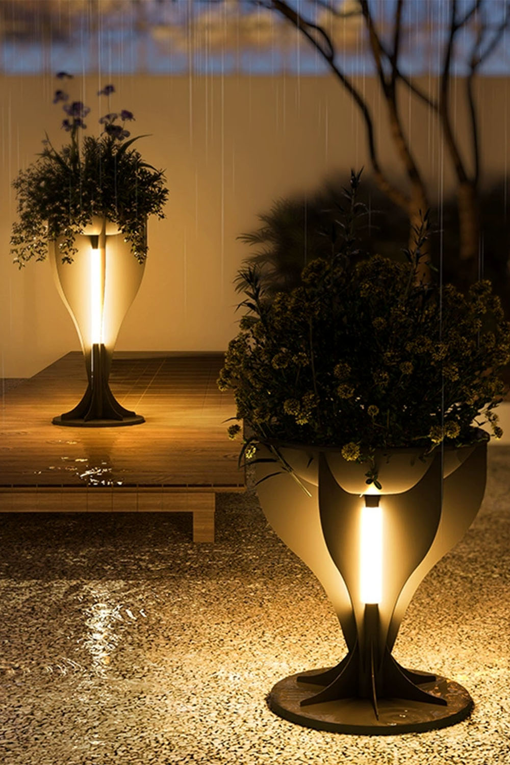 Outdoor Flower Stand Lamp
