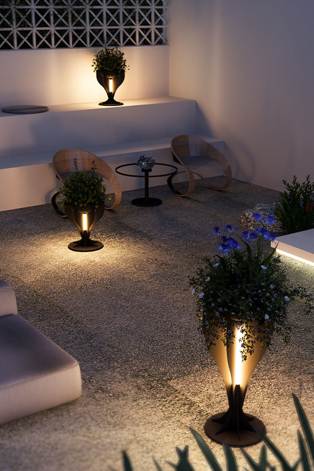 Outdoor Flower Stand Lamp
