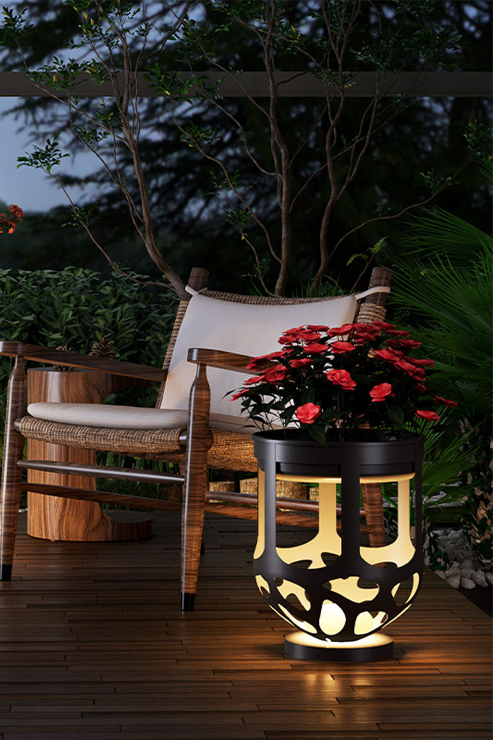 Outdoor Flower Stand Lamp