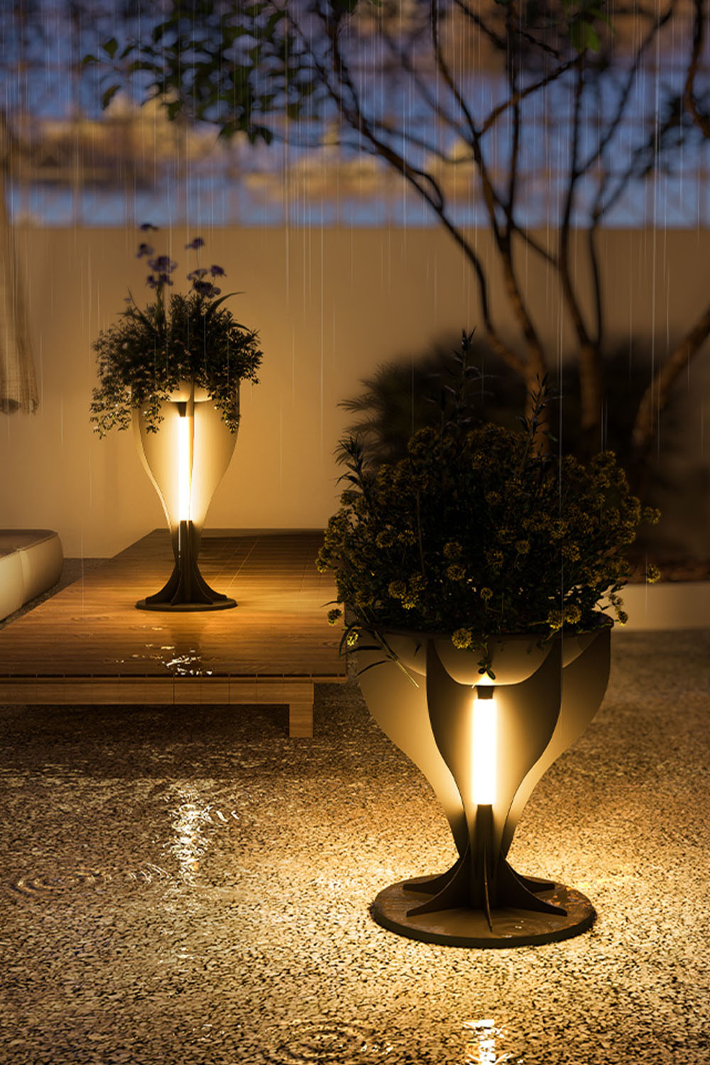 Outdoor Flower Stand Lamp