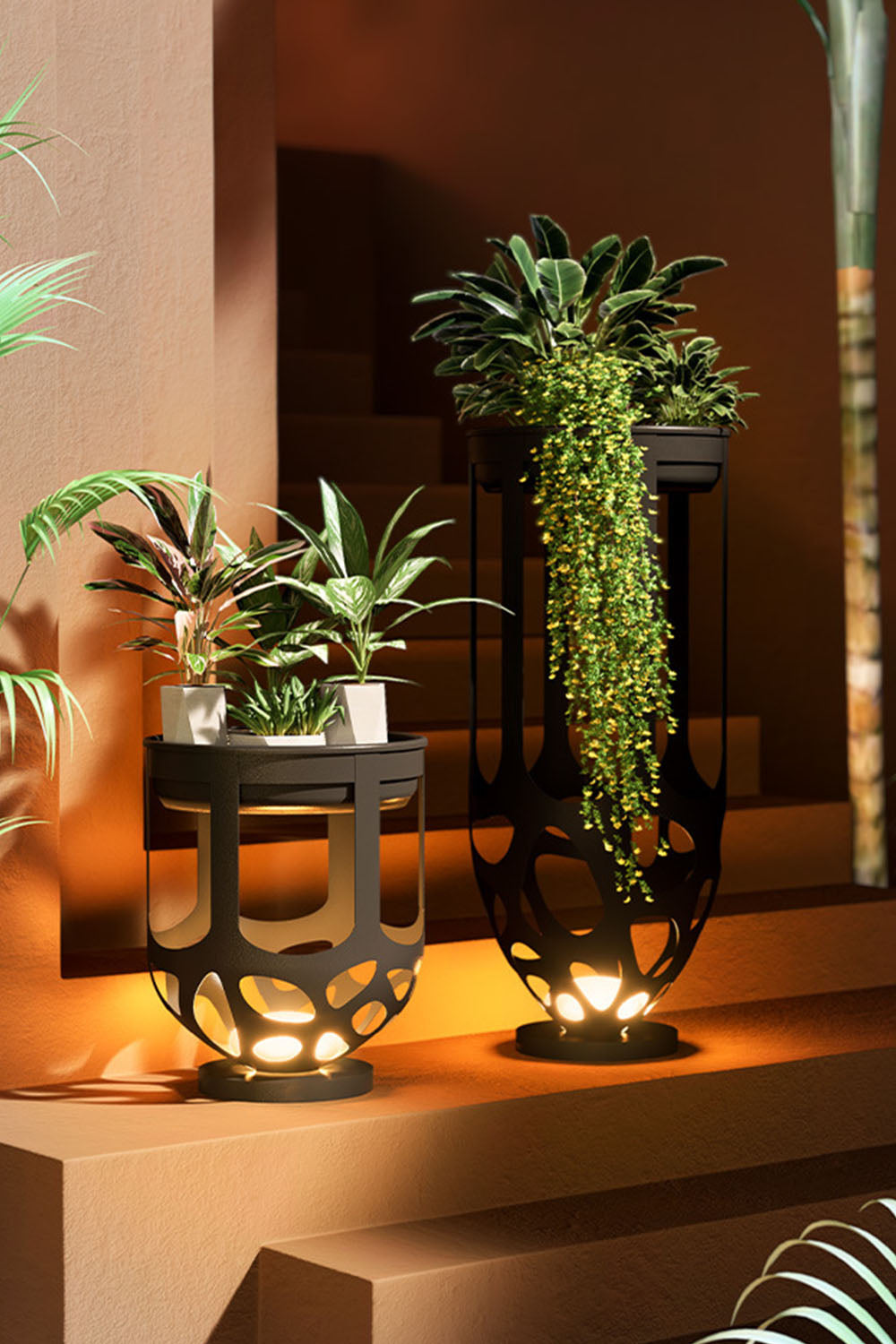 Outdoor Flower Stand Lamp