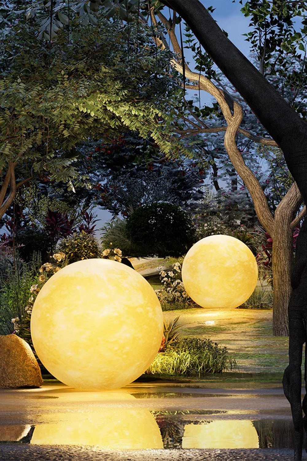 Outdoor Moon Floor Lamp