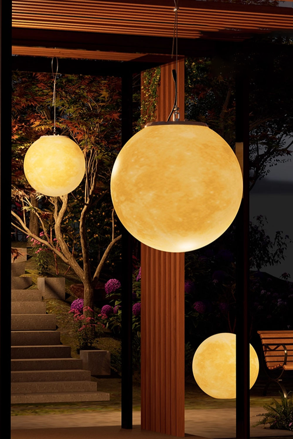 Outdoor Moon Pendant Lamp