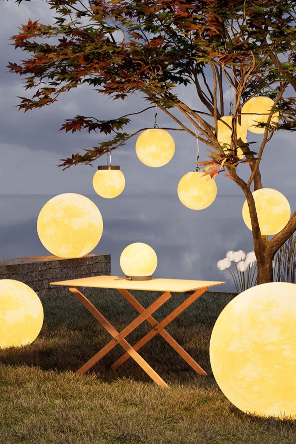 Outdoor Moon Pendant Lamp