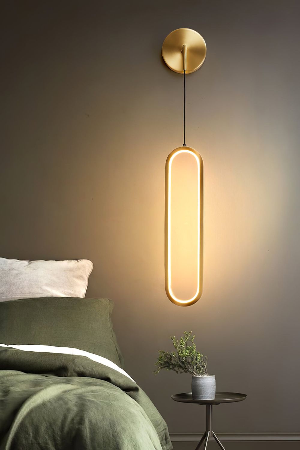 Oval LED Brass Wall Lamp - SamuLighting