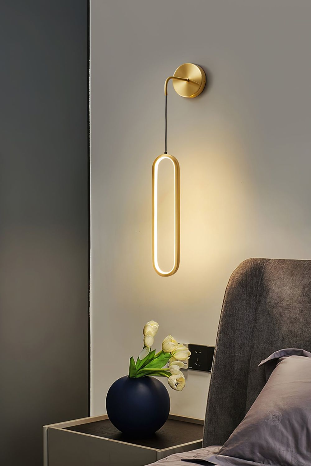 Oval LED Brass Wall Lamp - SamuLighting