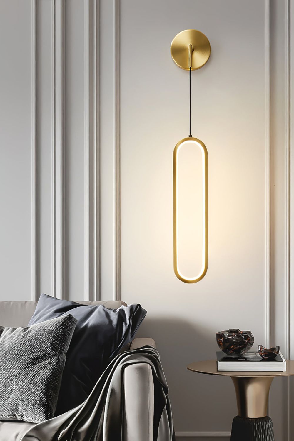 Oval LED Brass Wall Lamp - SamuLighting