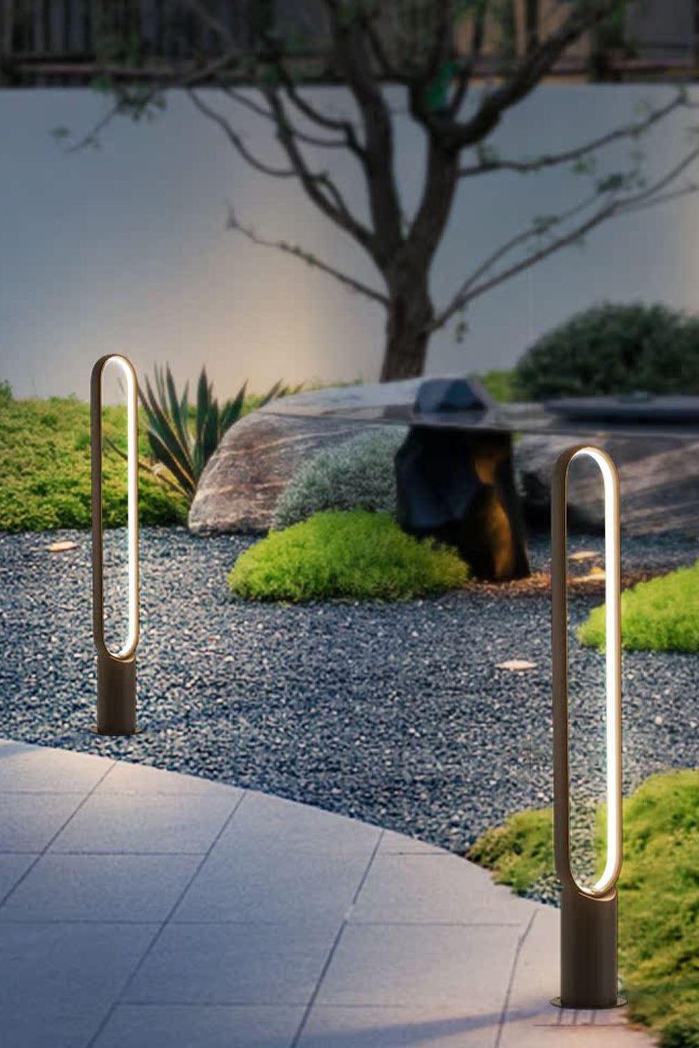 Oval Line Outdoor Floor Lamp