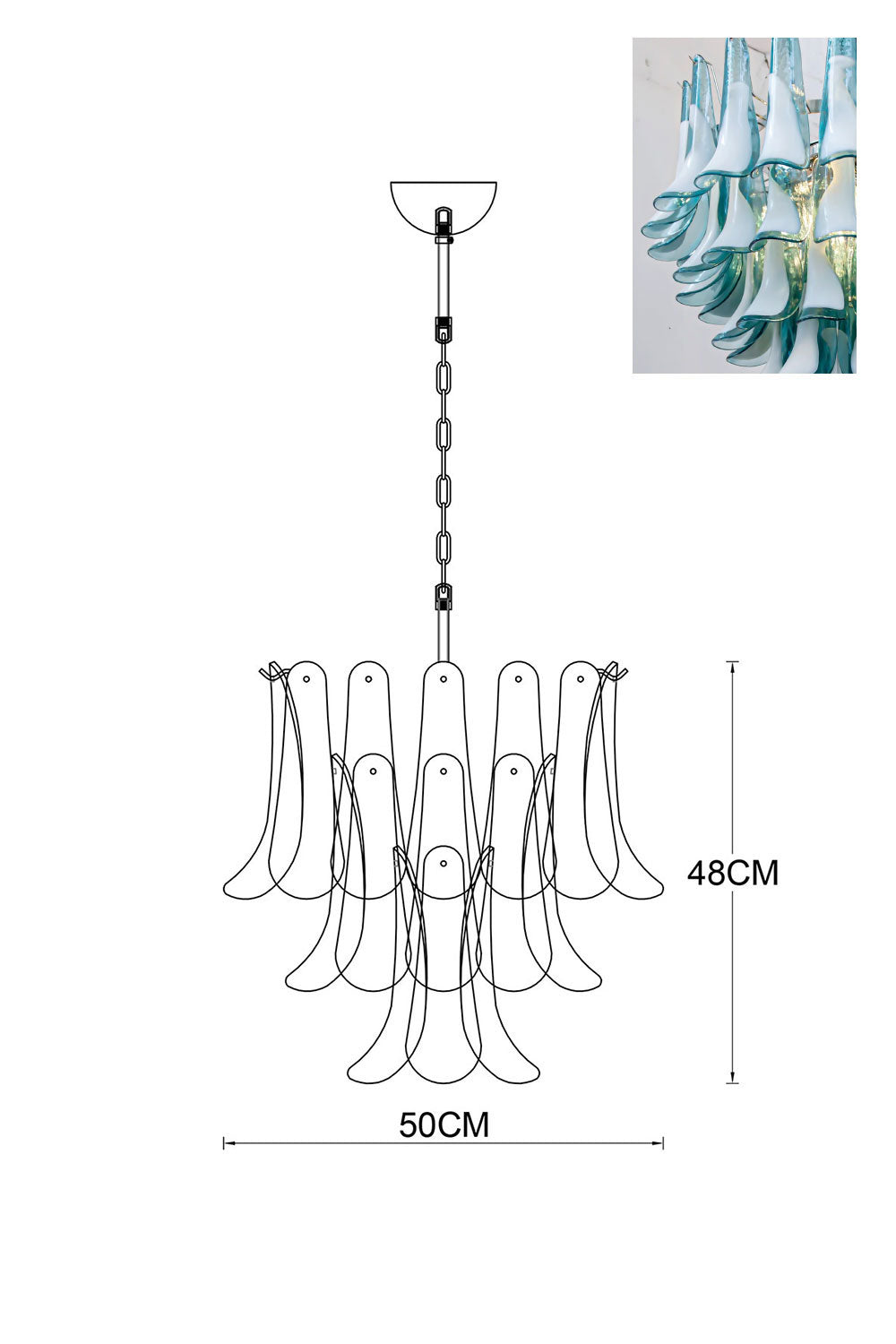 Murano Petals Chandelier