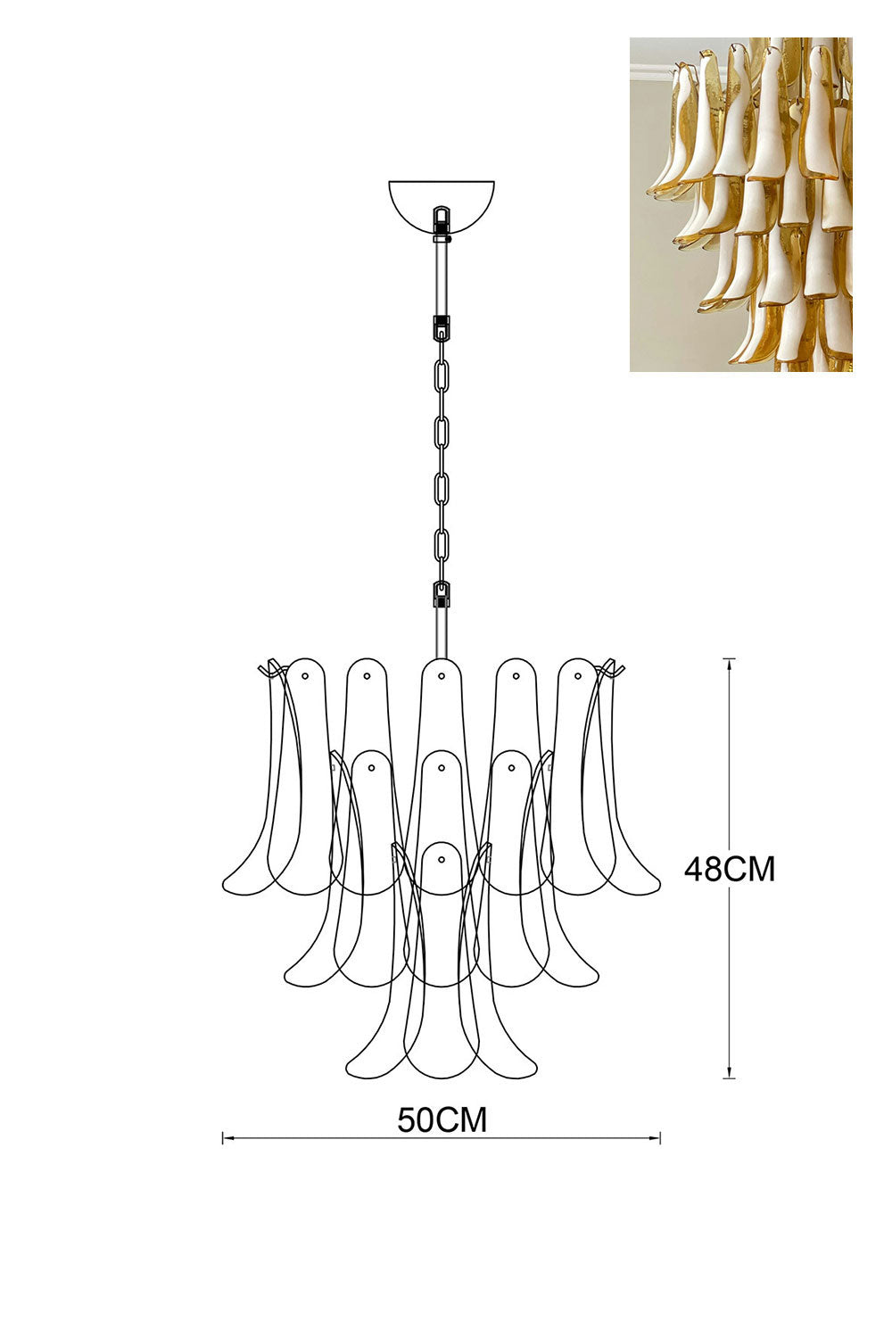 Murano Petals Chandelier