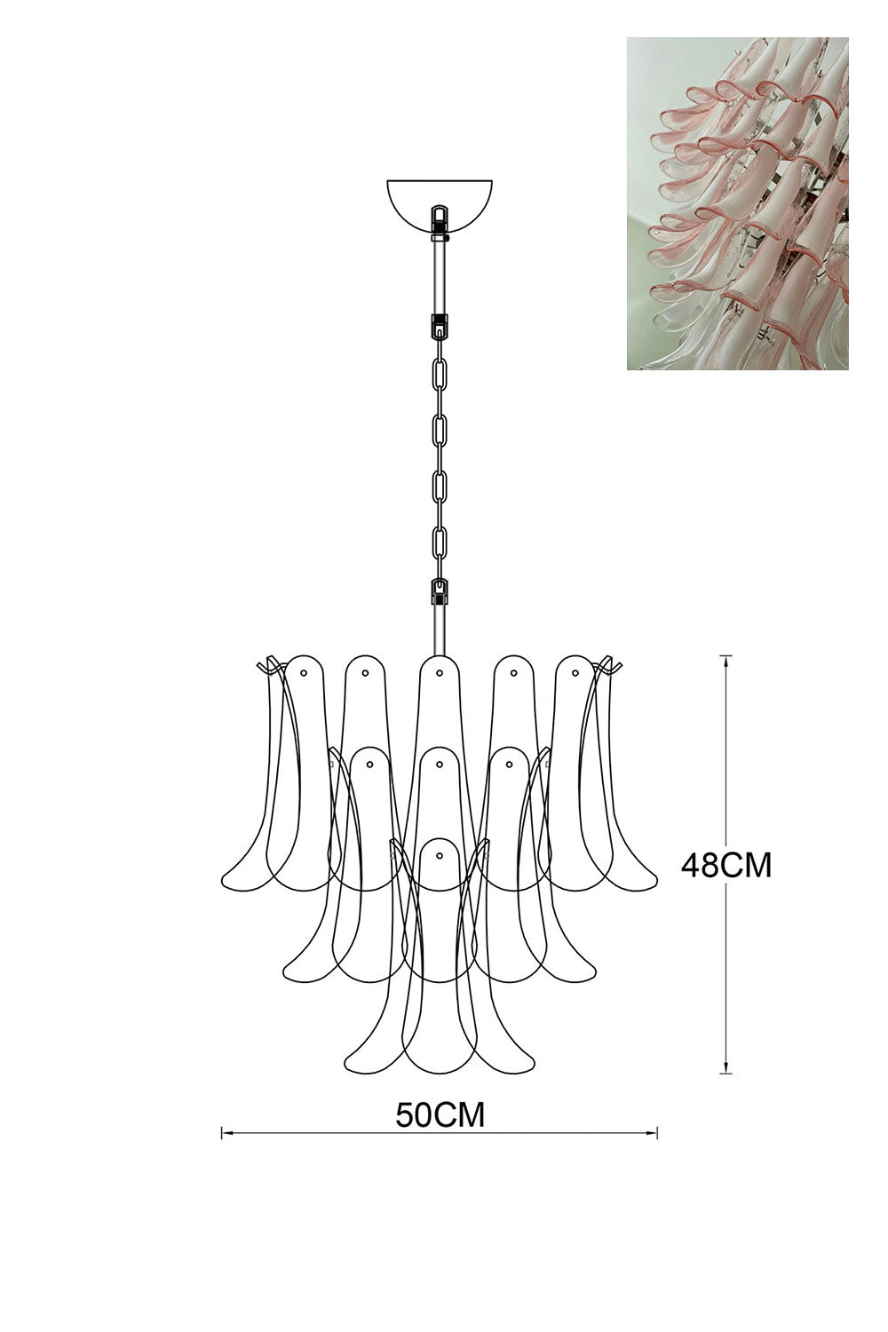 Murano Petals Chandelier