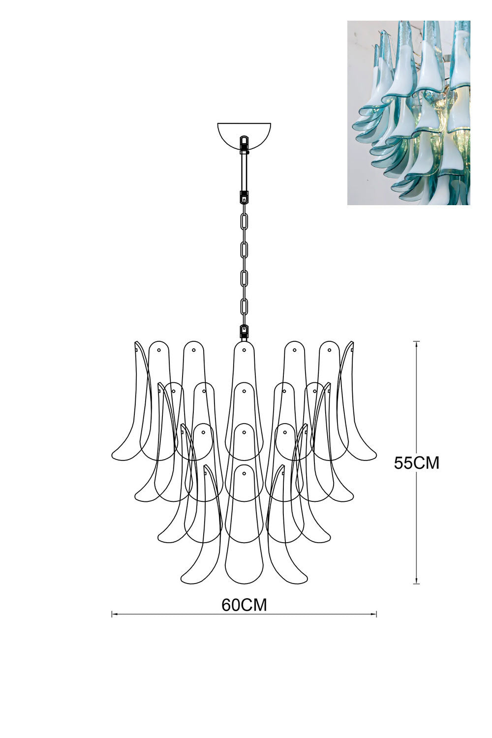 Murano Petals Chandelier