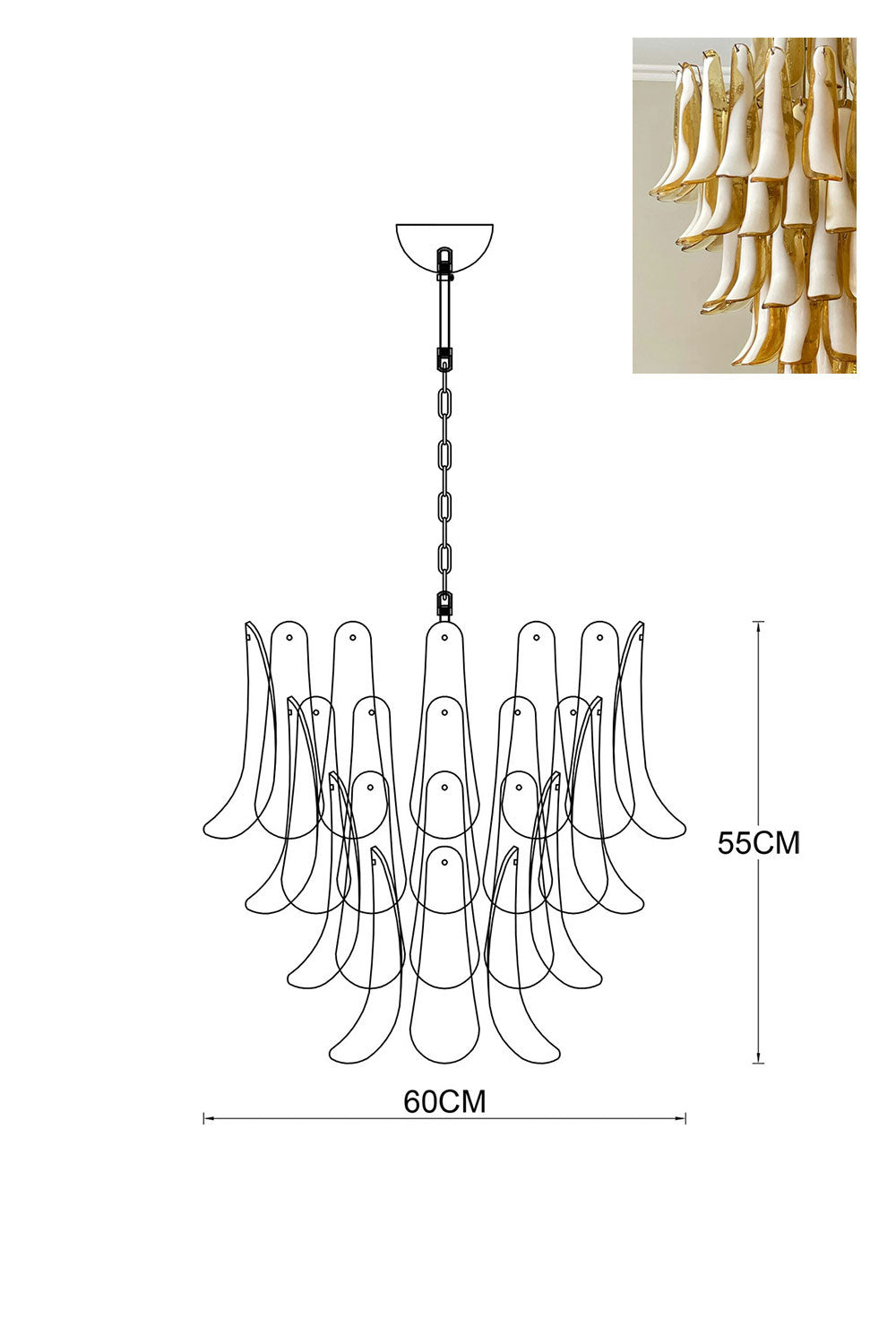 Murano Petals Chandelier