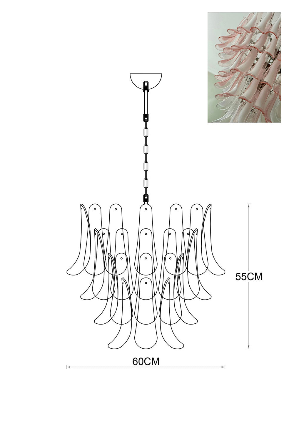 Murano Petals Chandelier